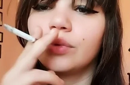 Bare Lips Cigarette Smoking