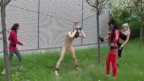 Ball busting outdoors