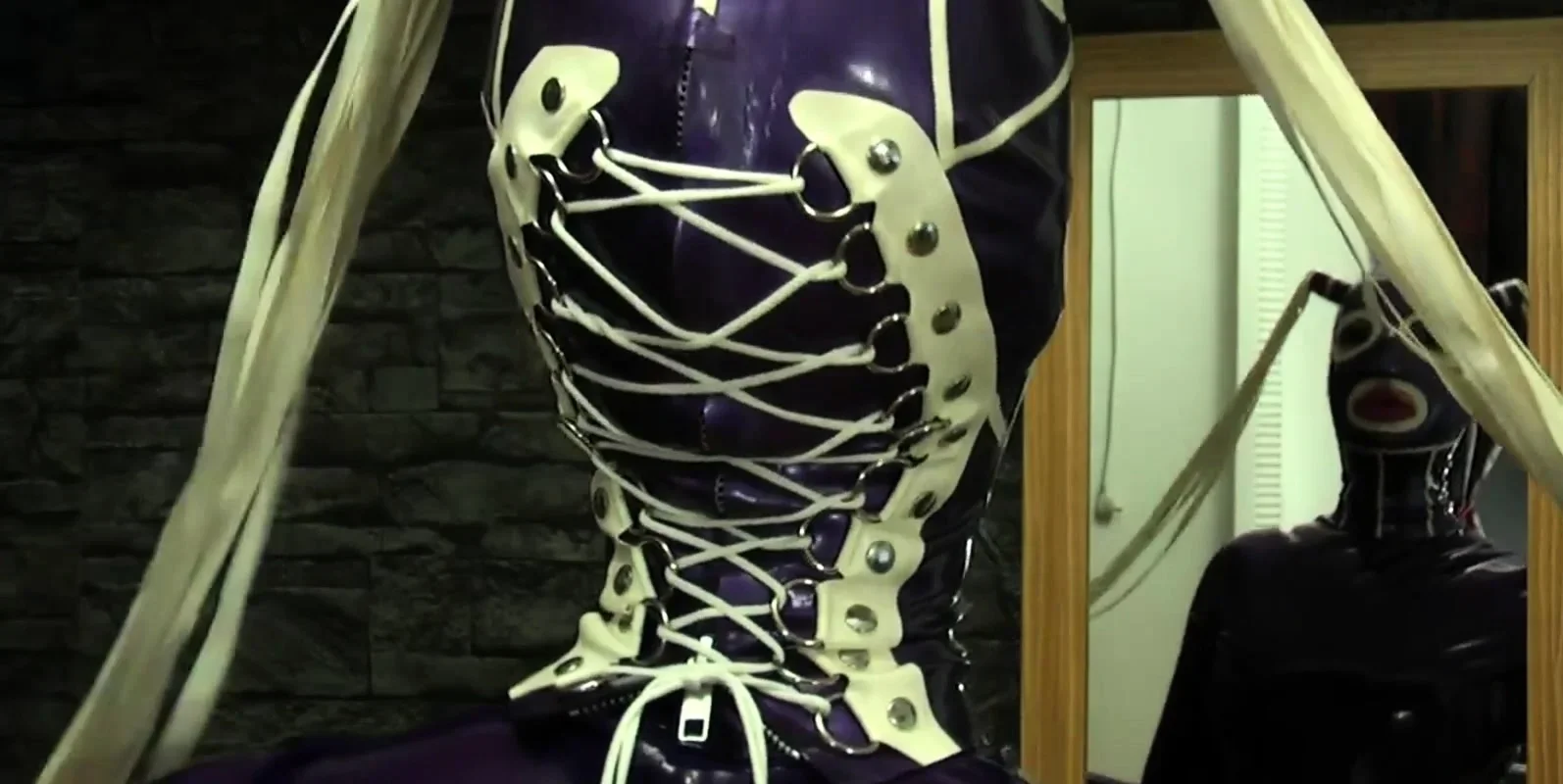 Extreme fetish latex play