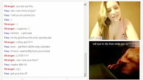 hot married chick plays with boobs on omegle