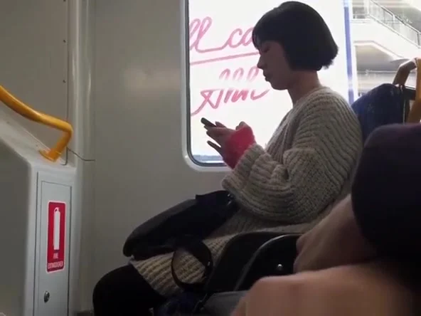 Guy masturbates in train