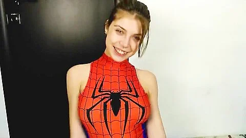 CREMPIE Spider-Girl gets cum on her pussy Cosplay Spider-Girl