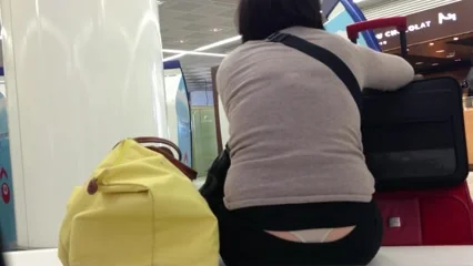 Nice White Thong - Waiting at the airport - II