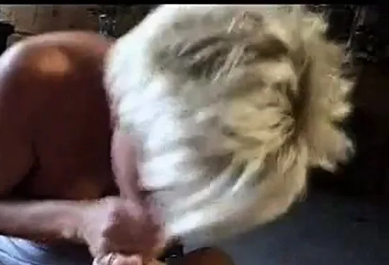blonde wife works cock with hands and mouth, very hot