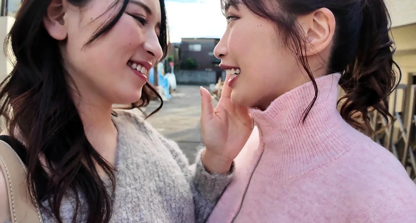 Busty Japanese babes in awesome lesbian action