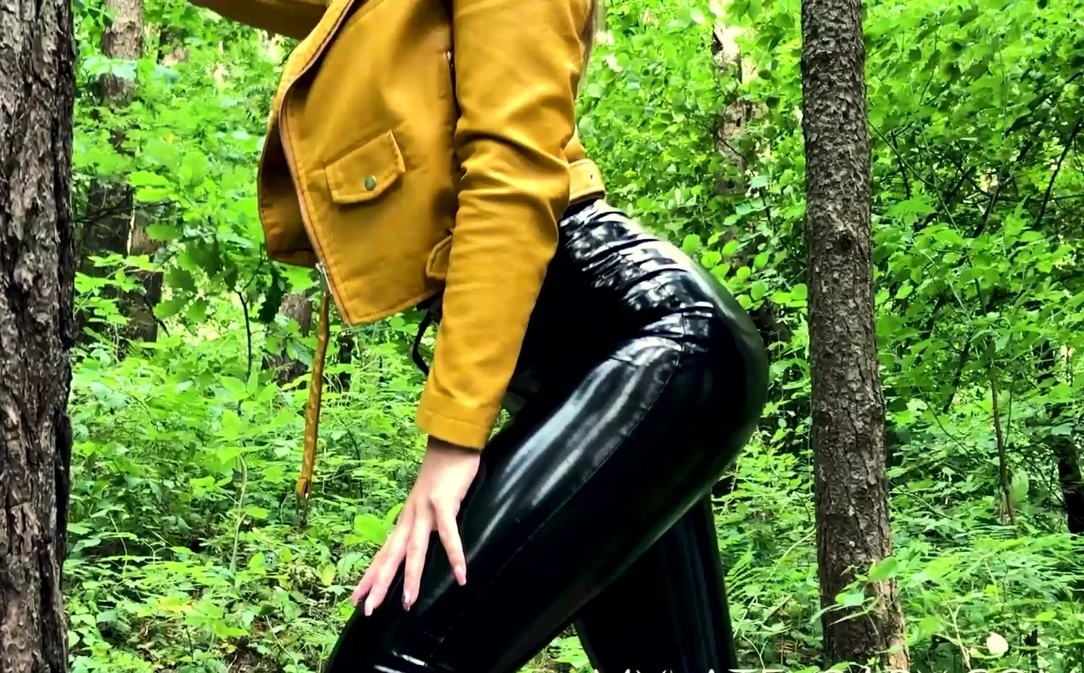 Outdoor anal solo and masturbating blonde