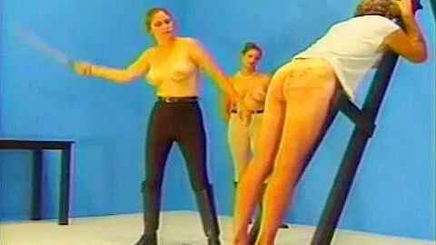 Caned by two mistresses until he bleeds