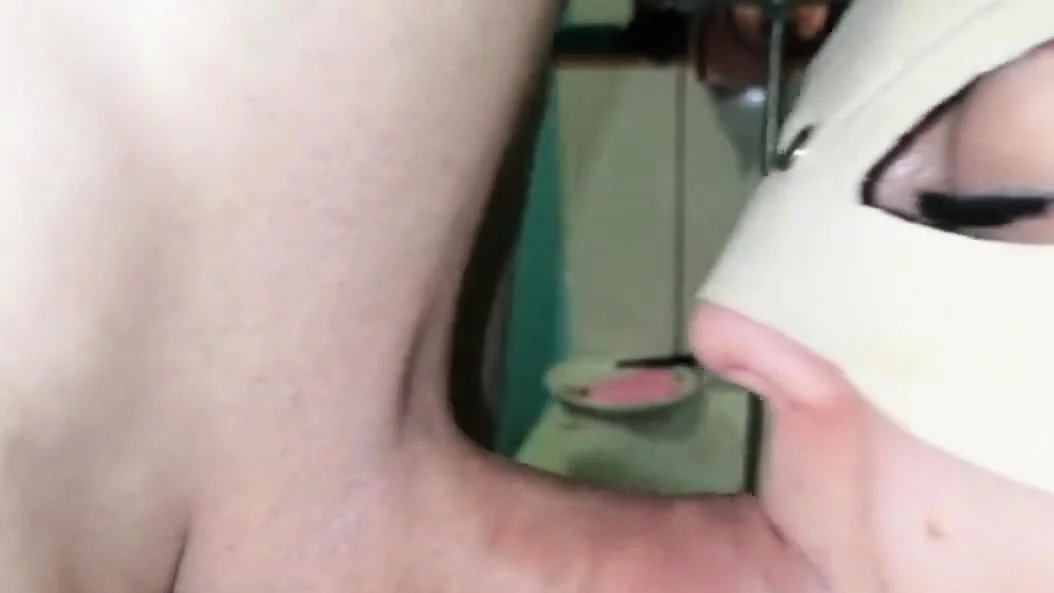 Cum in the bathroom in the mouth of a step sister