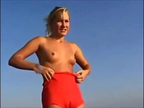 Blonde beach photoshoot