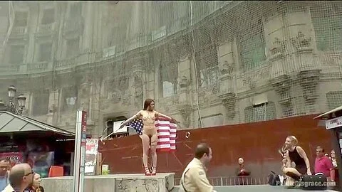 Slutty American Tourist Publicly Disgraces Herself!!!
