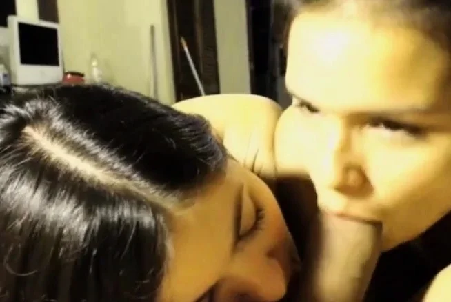 Hot Blowjob Given by Two Hot Babes