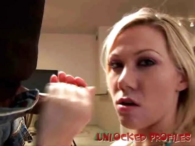 Bewitching blond exgirlfriend Sammy giving handjob and blowjob on the camera