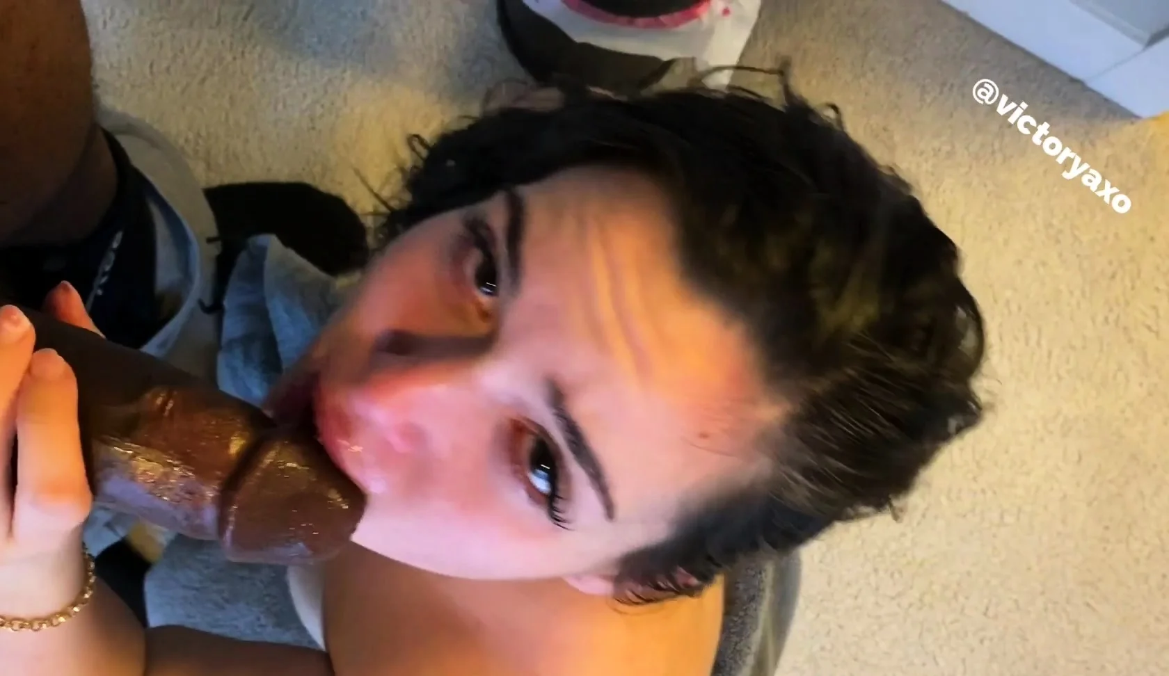 Cute amateur brunette gives pov blowjob and fuck