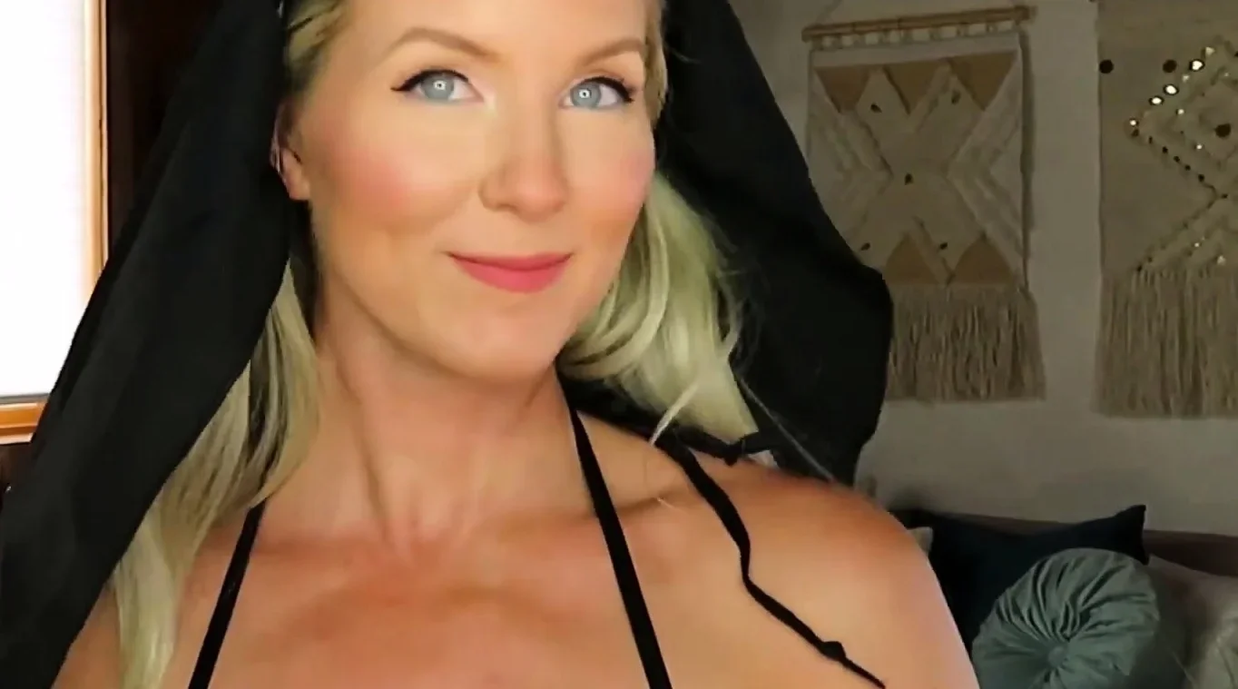 Hot blonde with big boobs solo