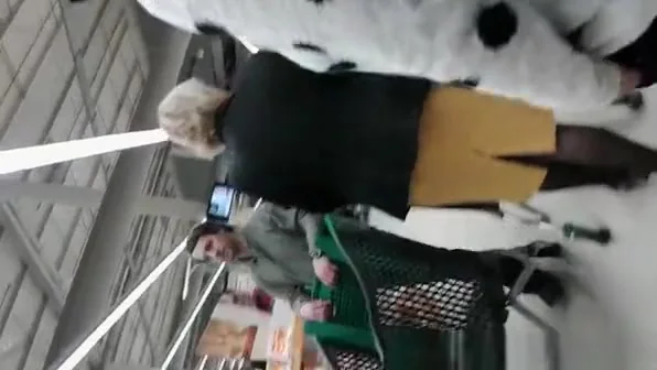 Upskirt on woman in short skirt