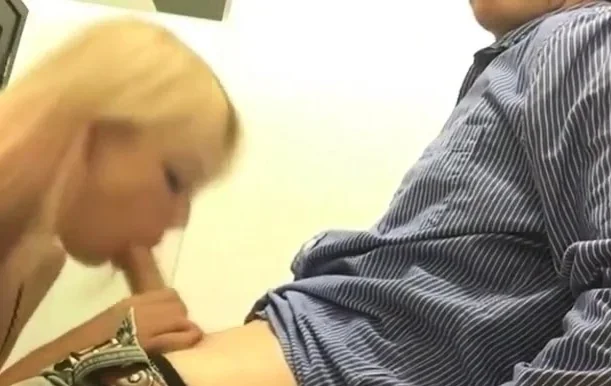 Blonde college girl sucks and rides cock in changing room