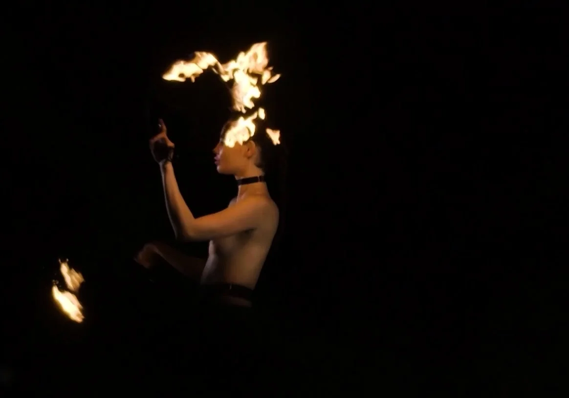Czech MILF beauty playing with fire