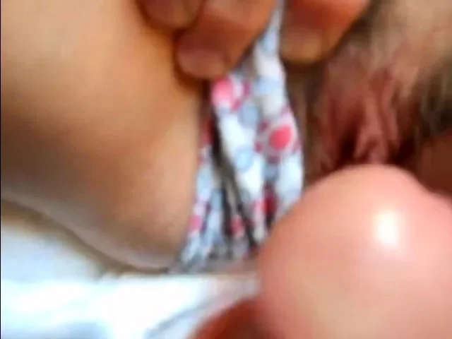 girl parts her panties to show pretty pussy