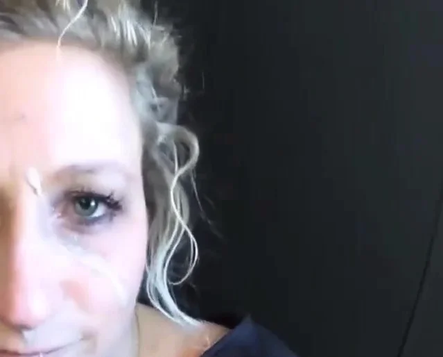 Nasty girl need to walk in public with face full of cum