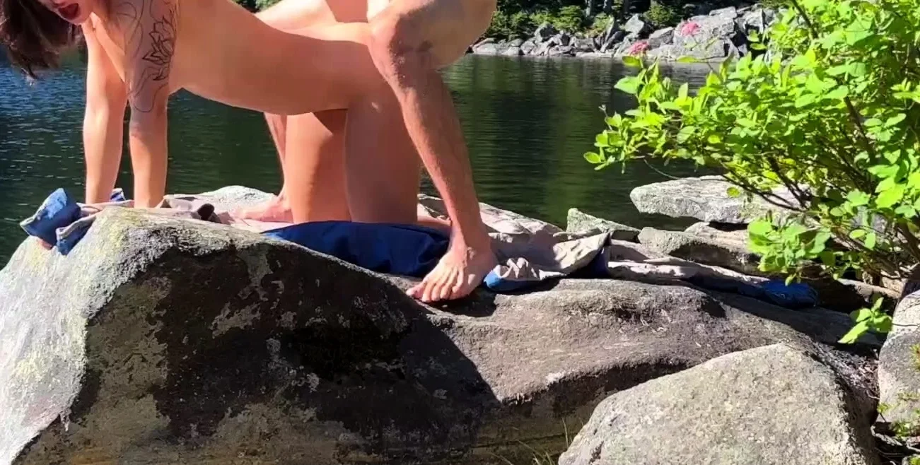 Pink labia close up of naive brunette