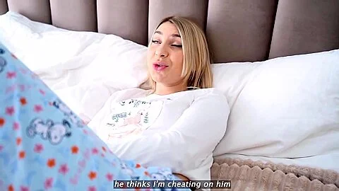 Stepdaughter Seduces Stepdad By Watching Porn With Door Open - Step Daughter Begs For Creampie