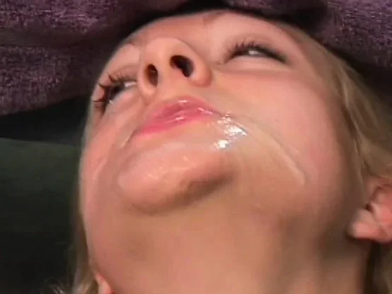 Two big-dicked guys using each and every of hot blond mommy's orifices