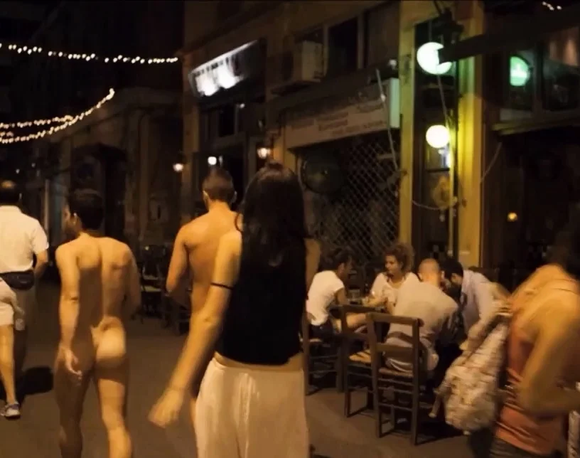 Guys walk naked in public cfnm