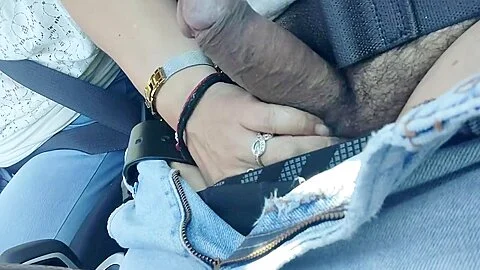 She Jerks Me Off And Swallows My Cum While I Drive