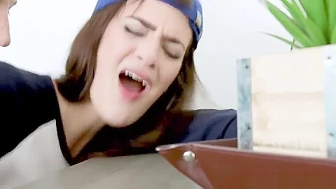 Step bro plows Piper Junes tomboy pussy from behind