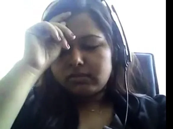 Bored Desi chubby on webcam plays with her boobie