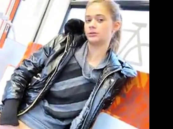 Anna public flashing masturbating at train