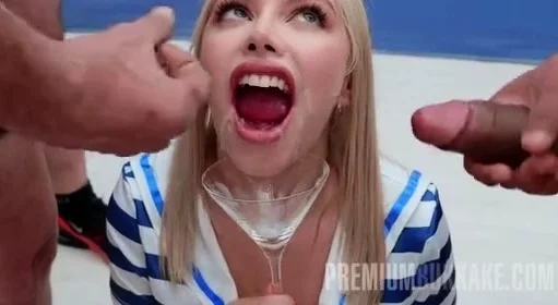 Blonde hookup amateur babe gives blowjob on webcam