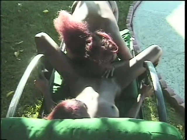 Two exciting ebony lesbians take each other's wet pussies to climax by the pool