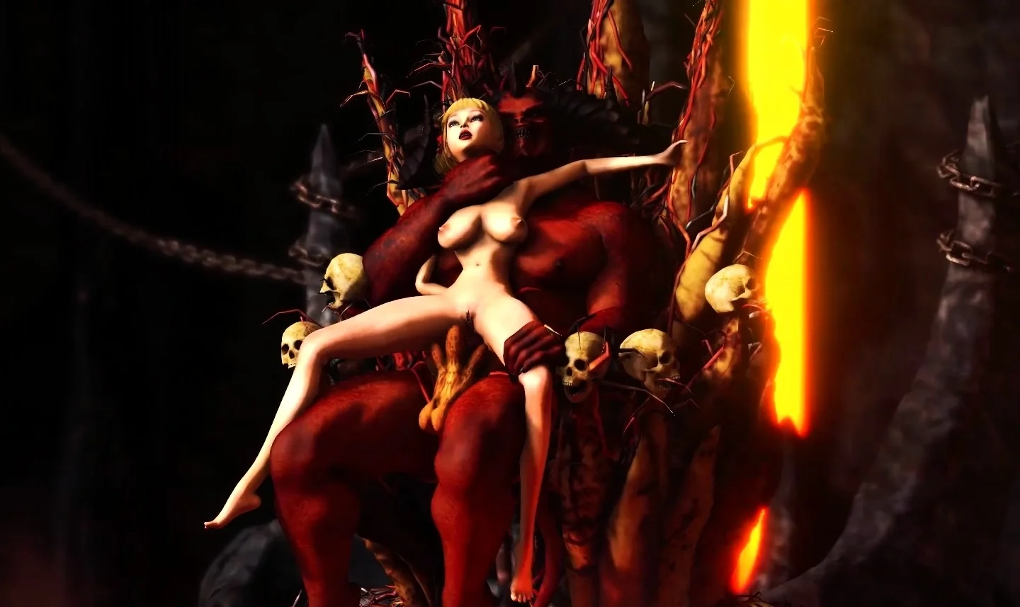 Inferno. Hot sex in hell. Devil fucks hard young sexy slave