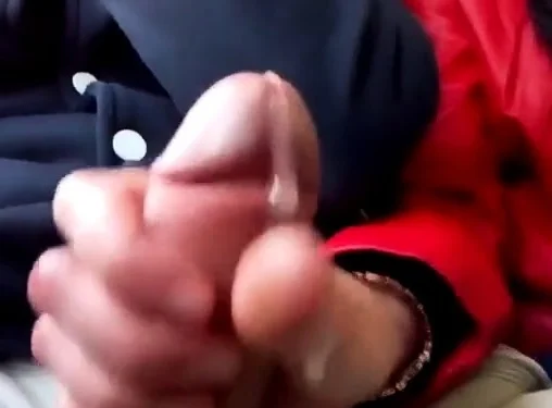 Exciting public handjob on the bus