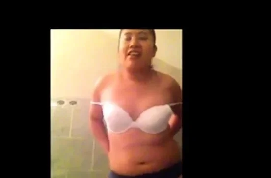 Amateur Chubby Pinay MILF in glasses teasing in bathroom