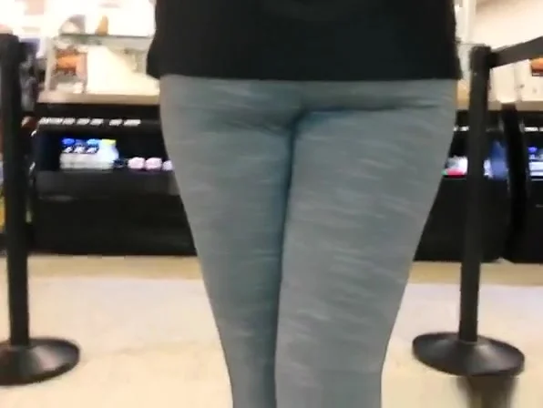 Nice ass girl in dark gray leggings