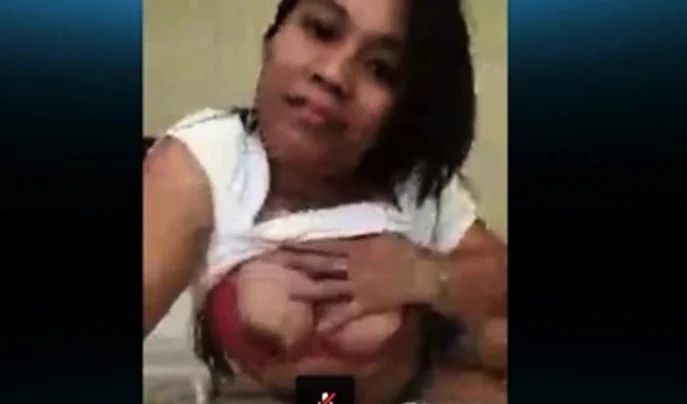 Asian Filipino Skype on bed