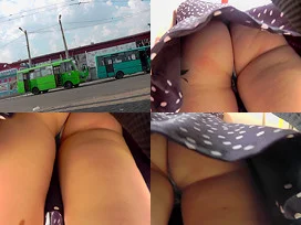 Best upskirt video of a auburn lassie with a g-string