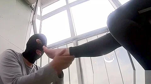 Licking girls feet