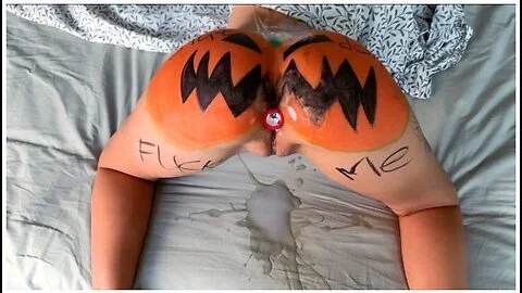 The Local Slut Gets Fucked By The Whole Town On Halloween