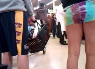 Candid Hippie Short Shorts Hottie