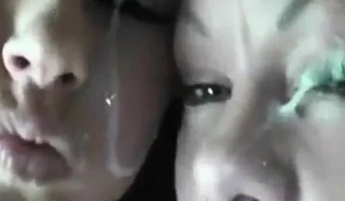 Gesichtsbesamung zu dritt im Zug